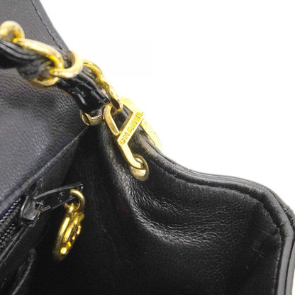 Chanel Shoulder Bag Diana Patent Leather Black Gold Hardware Women