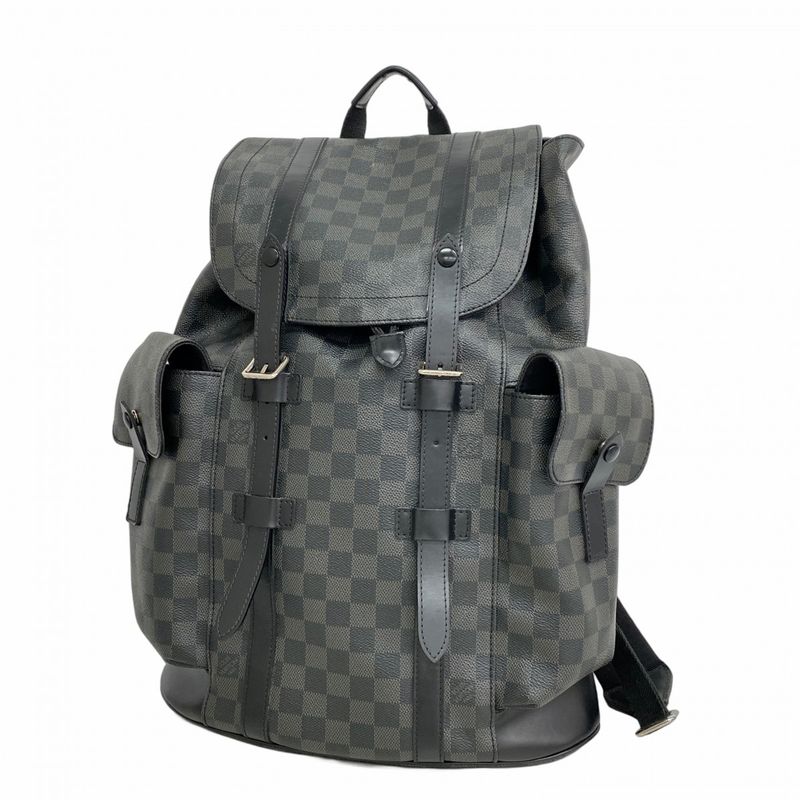 Louis Vuitton Backpack Daypack Damier Graphite Christopher N41379 Black Gray