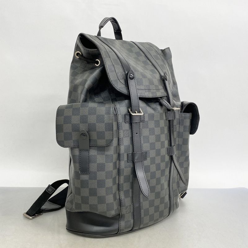 Louis Vuitton Backpack Daypack Damier Graphite Christopher N41379 Black Gray