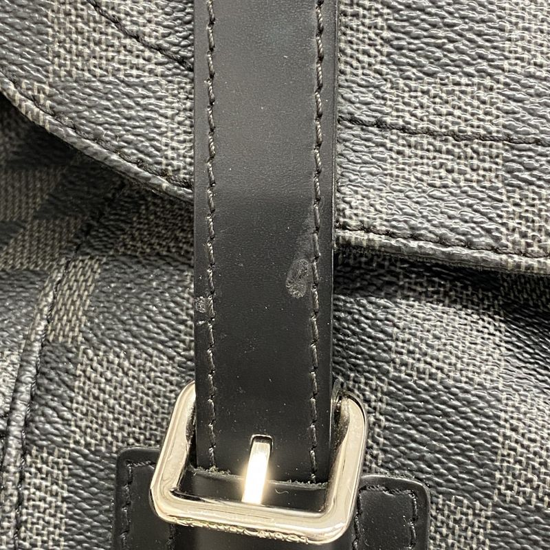 Louis Vuitton Backpack Daypack Damier Graphite Christopher N41379 Black Gray