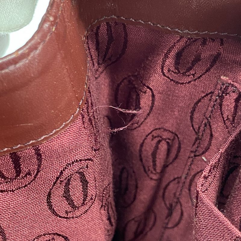 Cartier Shoulder Bag Must Leather Bordeaux Gold Hardware Women