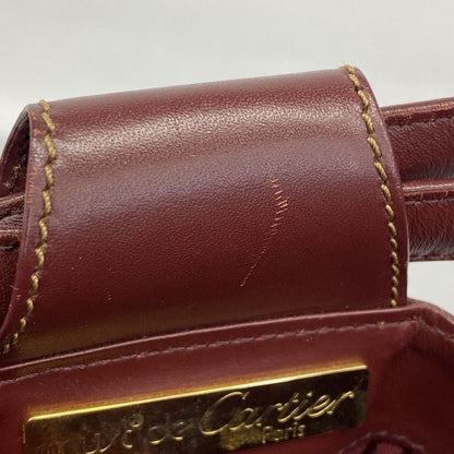 Cartier Shoulder Bag Must Leather Bordeaux Gold Hardware Women