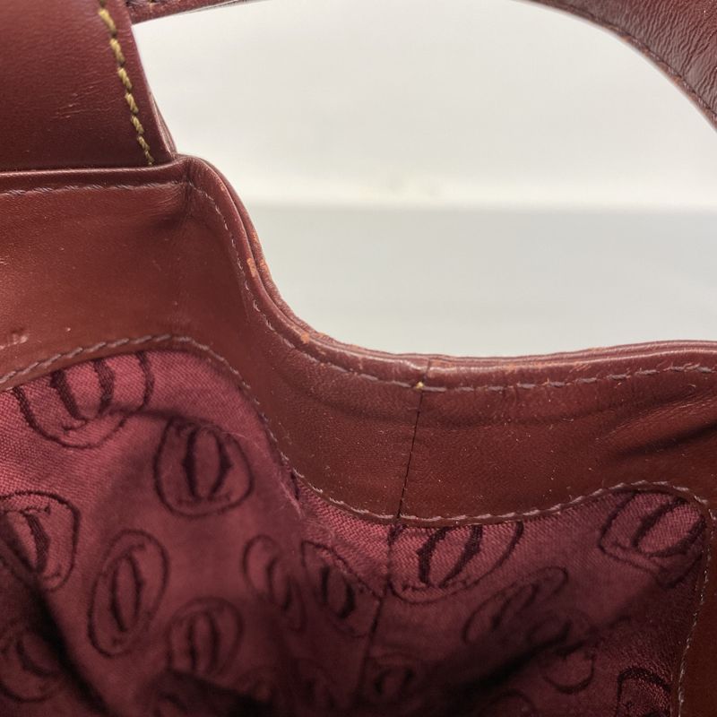 Cartier Shoulder Bag Must Leather Bordeaux Gold Hardware Women