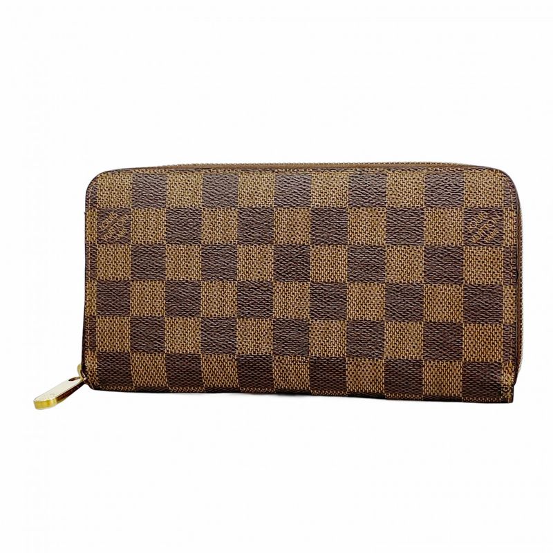 Louis Vuitton Long Wallet Damier Zippy Wallet N60015 Ebène Men Women Unisex