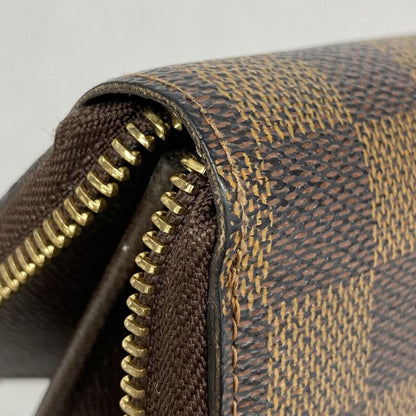 Louis Vuitton Long Wallet Damier Zippy Wallet N60015 Ebène Men Women Unisex