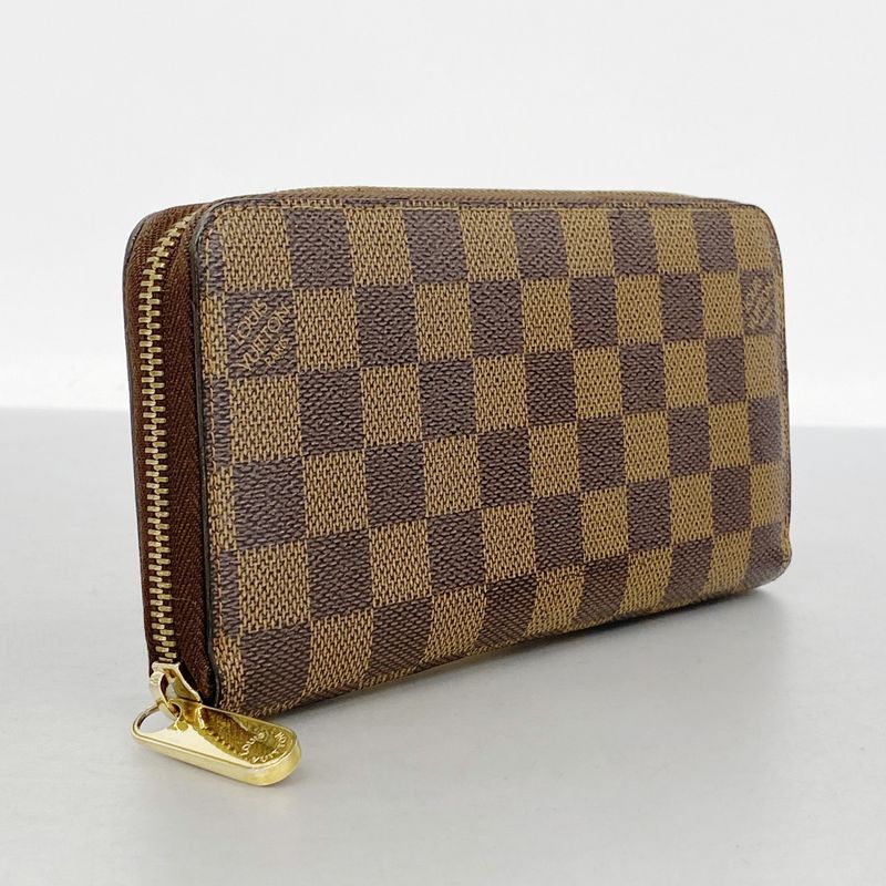 Louis Vuitton Long Wallet Damier Zippy Wallet N60015 Ebène Men Women Unisex