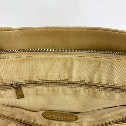 Chanel Handbag Matelasse Lambskin Beige Silver Hardware Women