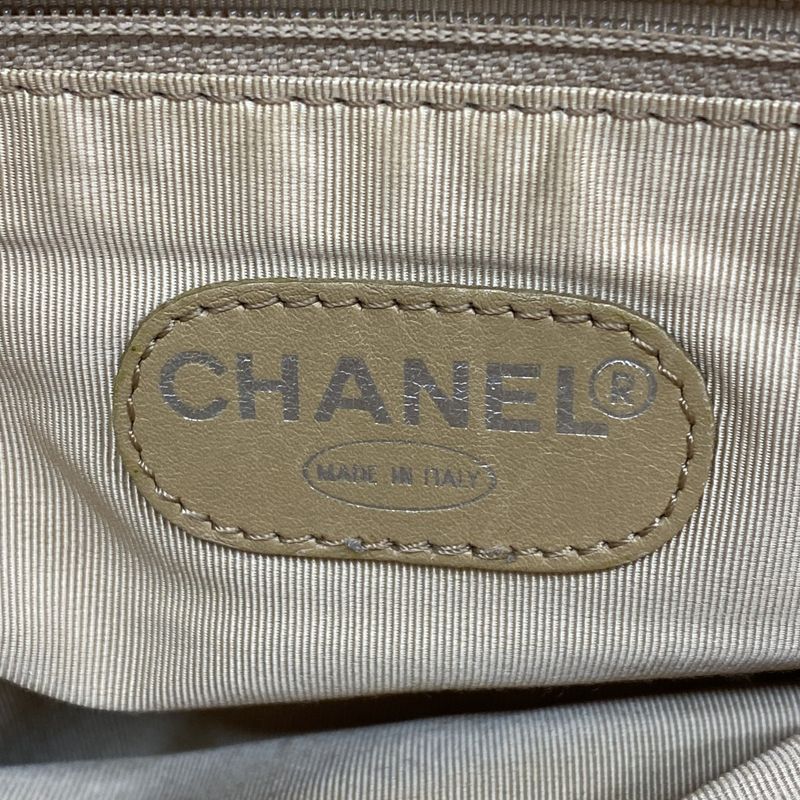 Chanel Handbag Matelasse Lambskin Beige Silver Hardware Women