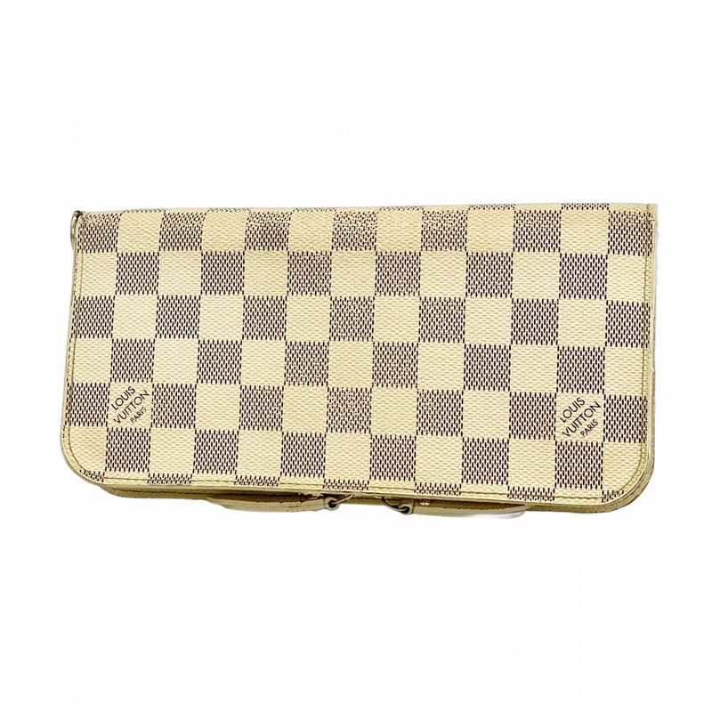 Louis Vuitton Damier Azure Portefeuille Antholite Long Wallet N63072 White