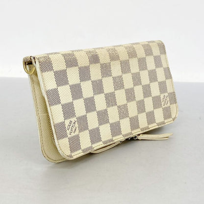 Louis Vuitton Damier Azure Portefeuille Antholite Long Wallet N63072 White