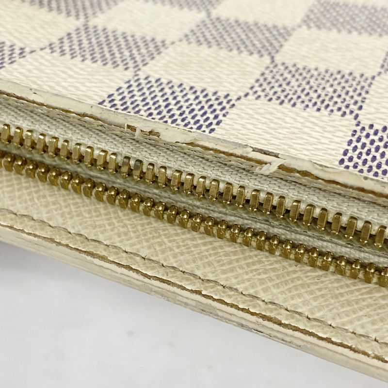 Louis Vuitton Damier Azure Portefeuille Antholite Long Wallet N63072 White