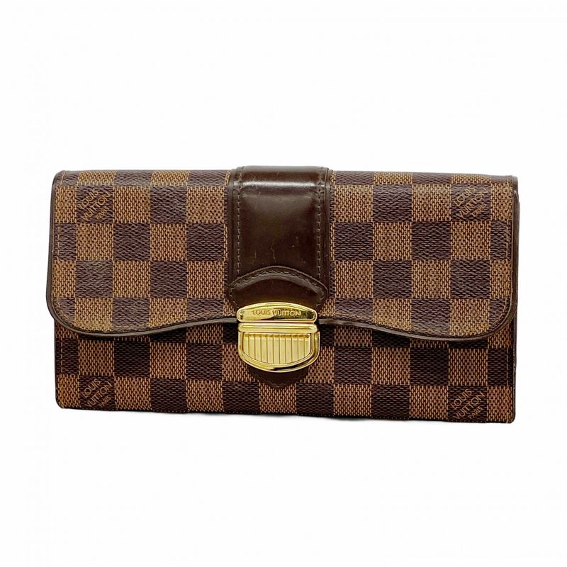 Louis Vuitton Damier Portefeuille Sistine N61747 Ebène Ladies Long Wallet