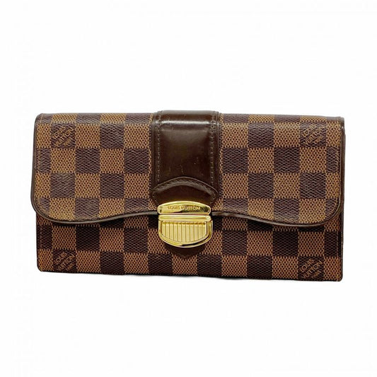Louis Vuitton Damier Portefeuille Sistine N61747 Ebène Ladies Long Wallet