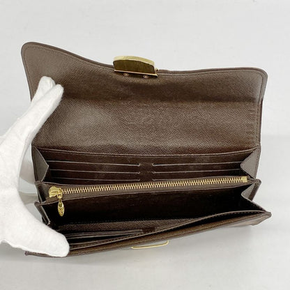 Louis Vuitton Damier Portefeuille Sistine N61747 Ebène Ladies Long Wallet