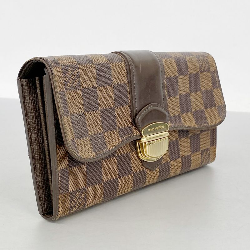 Louis Vuitton Damier Portefeuille Sistine N61747 Ebène Ladies Long Wallet