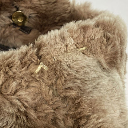 Chanel Shoulder Bag Fur Brown Chien Pan Gold Hardware Women's