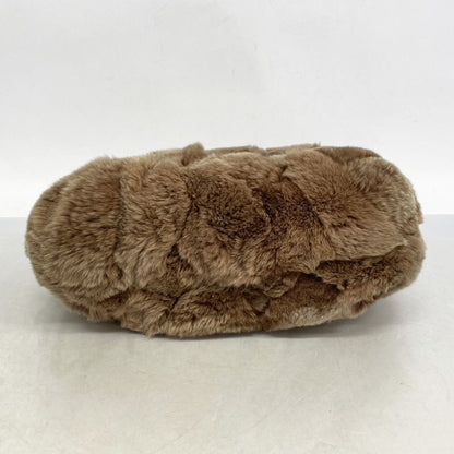 Chanel Shoulder Bag Fur Brown Chien Pan Gold Hardware Women's