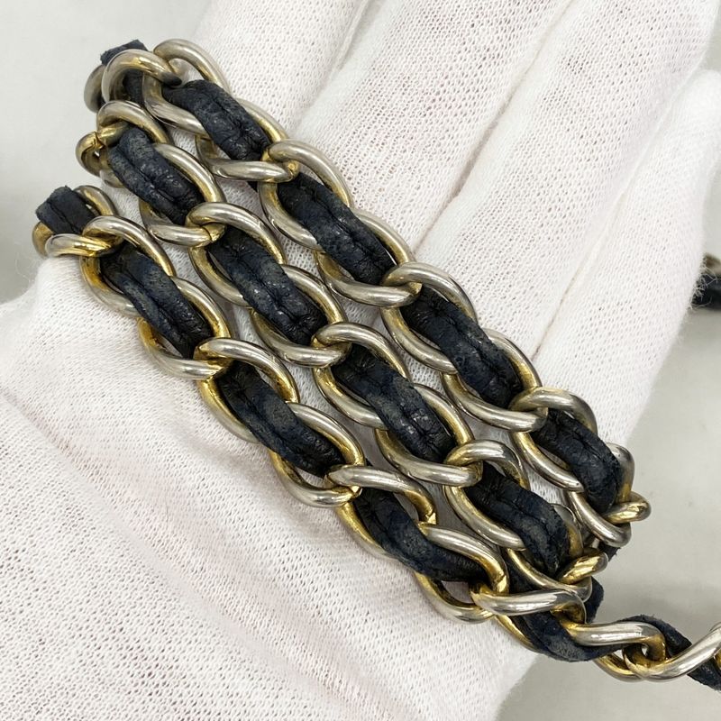 Chanel Shoulder Bag Matelasse Lambskin Black Gold Hardware Women