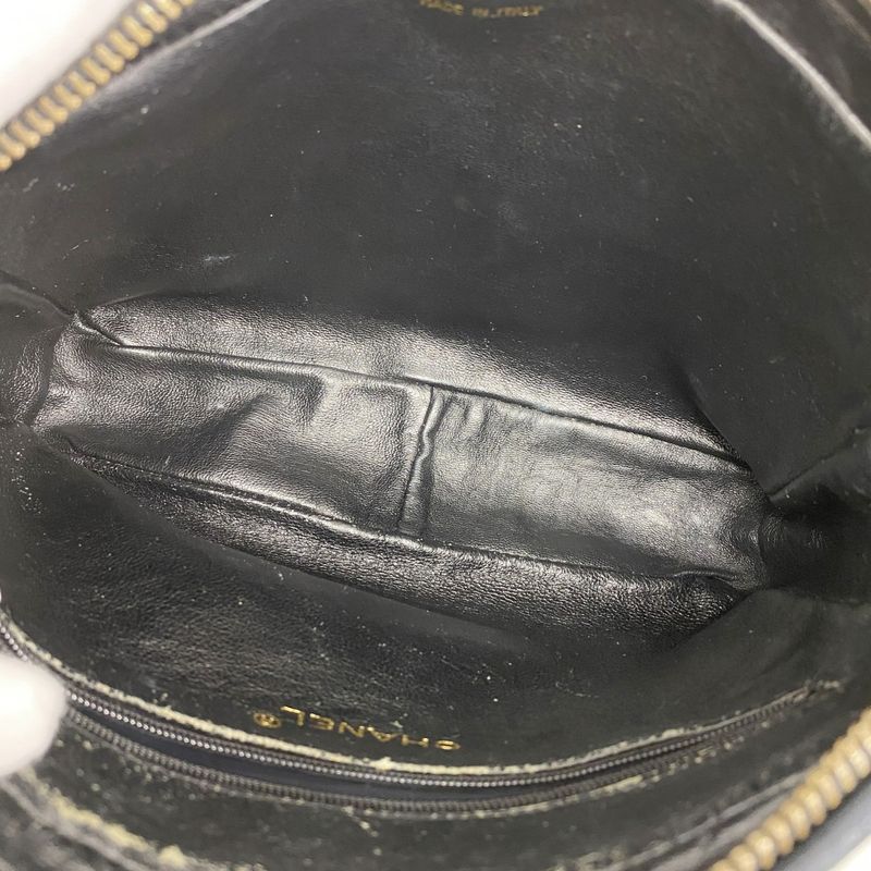 Chanel Shoulder Bag Matelasse Lambskin Black Gold Hardware Women