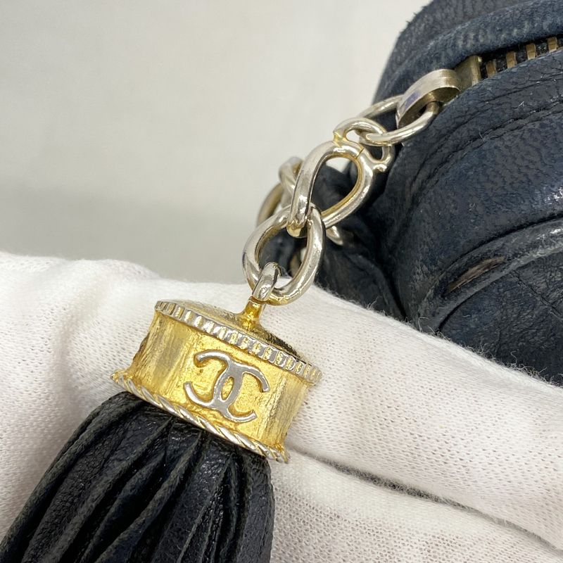 Chanel Shoulder Bag Matelasse Lambskin Black Gold Hardware Women