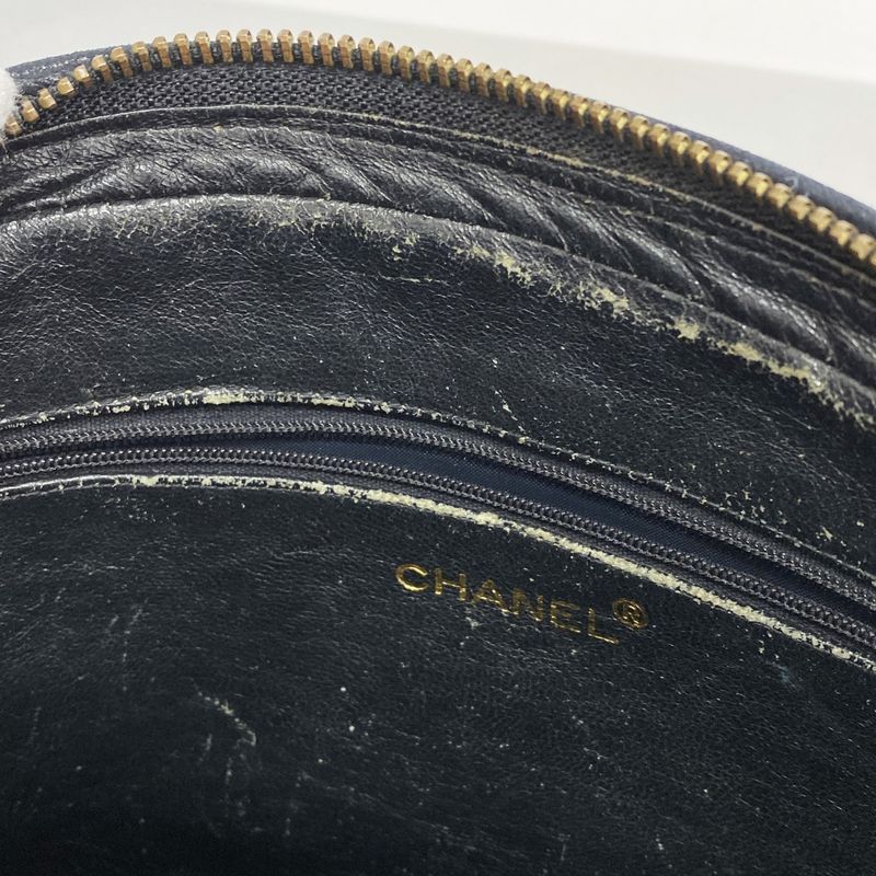 Chanel Shoulder Bag Matelasse Lambskin Black Gold Hardware Women