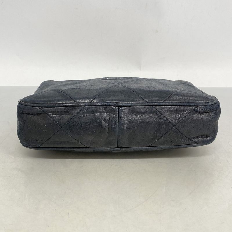 Chanel Shoulder Bag Matelasse Lambskin Black Gold Hardware Women