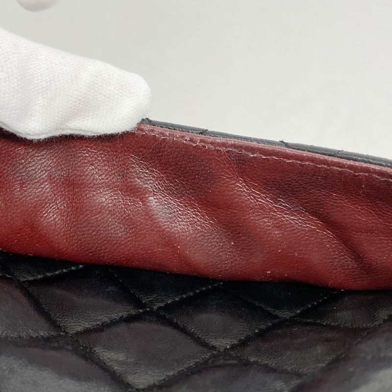 Chanel Shoulder Bag Matelasse Lambskin Black Gold Hardware Women