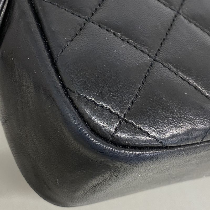 Chanel Shoulder Bag Matelasse Lambskin Black Gold Hardware Women