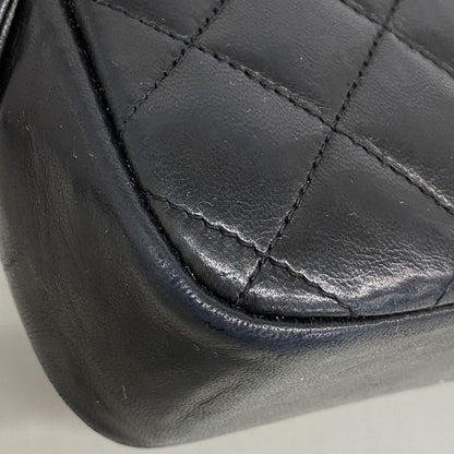 Chanel Shoulder Bag Matelasse Lambskin Black Gold Hardware Women