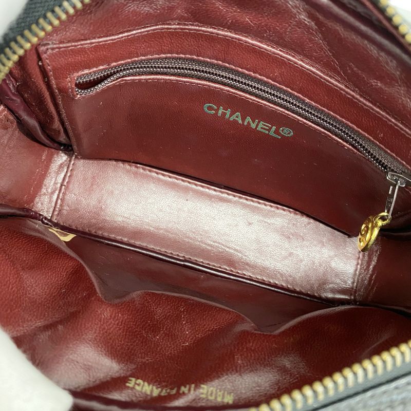 Chanel Shoulder Bag Matelasse Lambskin Black Gold Hardware Women