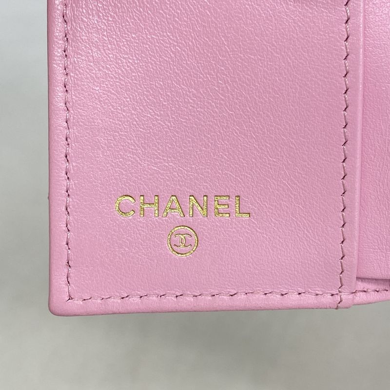 Chanel Trifold Wallet Chanel 19 Lambskin Pink Silver Hardware Women