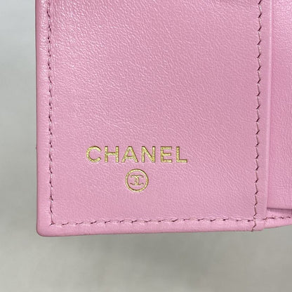 Chanel Trifold Wallet Chanel 19 Lambskin Pink Silver Hardware Women
