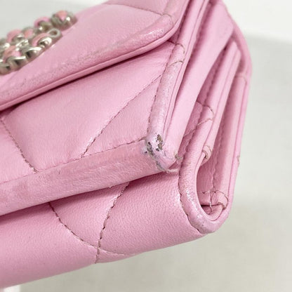 Chanel Trifold Wallet Chanel 19 Lambskin Pink Silver Hardware Women