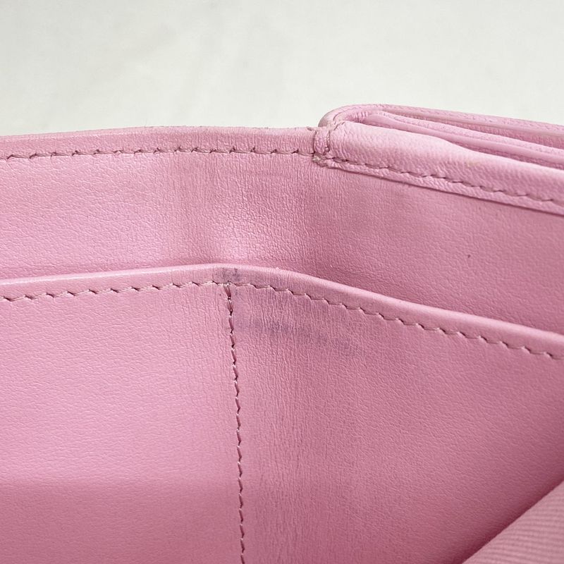 Chanel Trifold Wallet Chanel 19 Lambskin Pink Silver Hardware Women