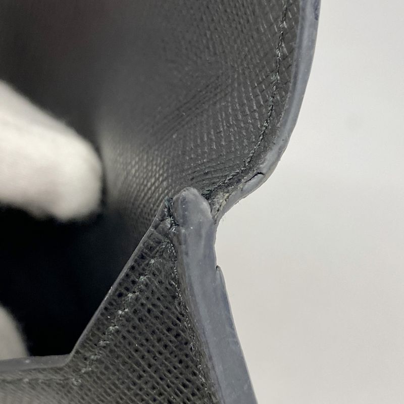 Prada Long Wallet Saffiano Leather Black Red Gold Hardware Women