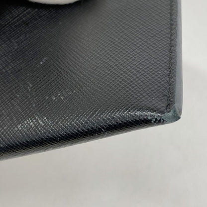 Prada Long Wallet Saffiano Leather Black Red Gold Hardware Women