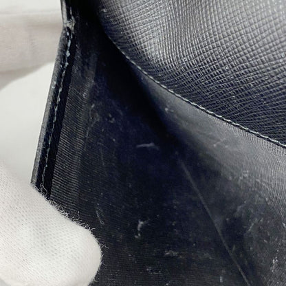 Prada Long Wallet Saffiano Leather Black Red Gold Hardware Women