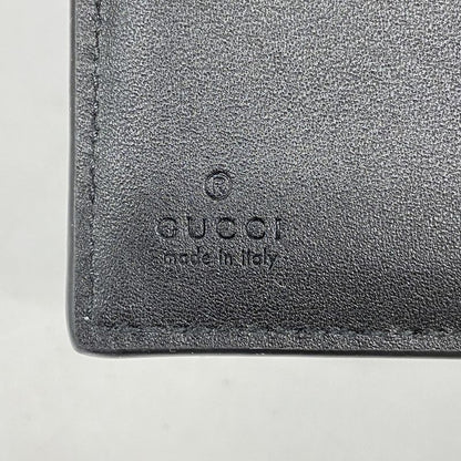 Gucci Wallet Guccissima 850177 Leather Black Silver Hardware Men's