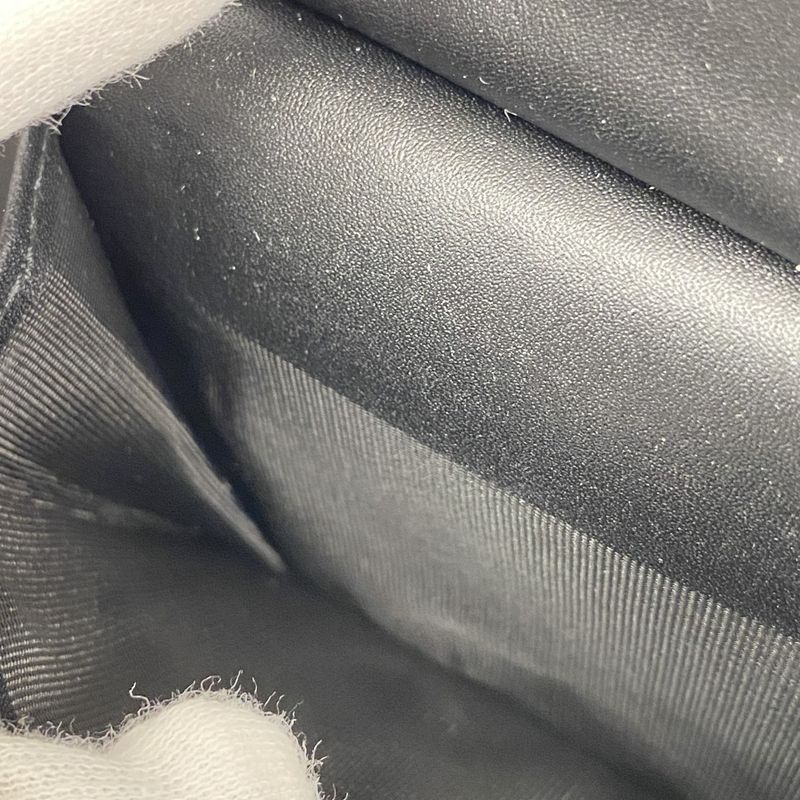 Gucci Wallet Guccissima 850177 Leather Black Silver Hardware Men's