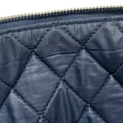 Chanel Matelasse Blue-Grey Silver Hardware Lambskin Clutch