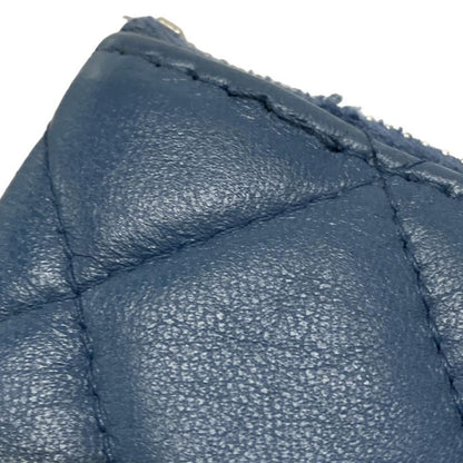 Chanel Matelasse Blue-Grey Silver Hardware Lambskin Clutch
