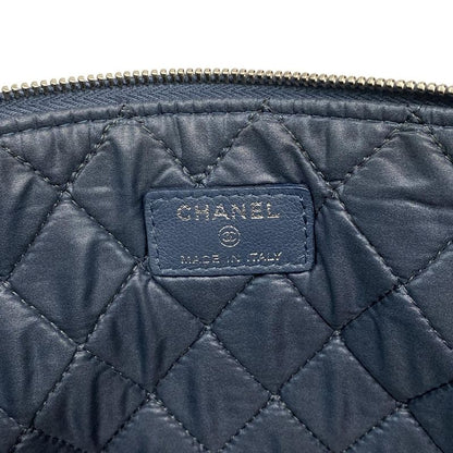 Chanel Matelasse Blue-Grey Silver Hardware Lambskin Clutch