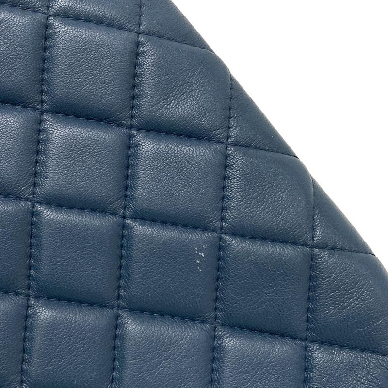 Chanel Matelasse Blue-Grey Silver Hardware Lambskin Clutch