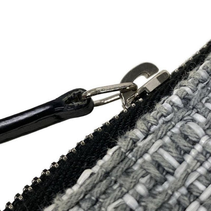 Chanel Clutch Bag Deauville Line Gray X White X Dark Gray Tweed