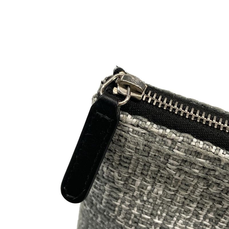 Chanel Clutch Bag Deauville Line Gray X White X Dark Gray Tweed