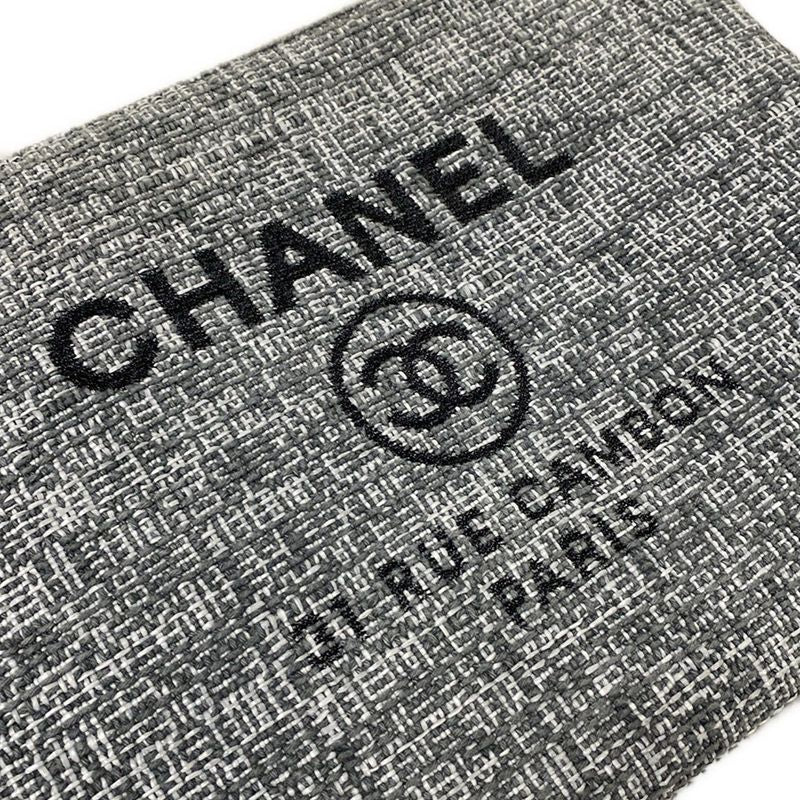 Chanel Clutch Bag Deauville Line Gray X White X Dark Gray Tweed