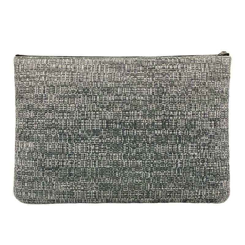 Chanel Clutch Bag Deauville Line Gray X White X Dark Gray Tweed