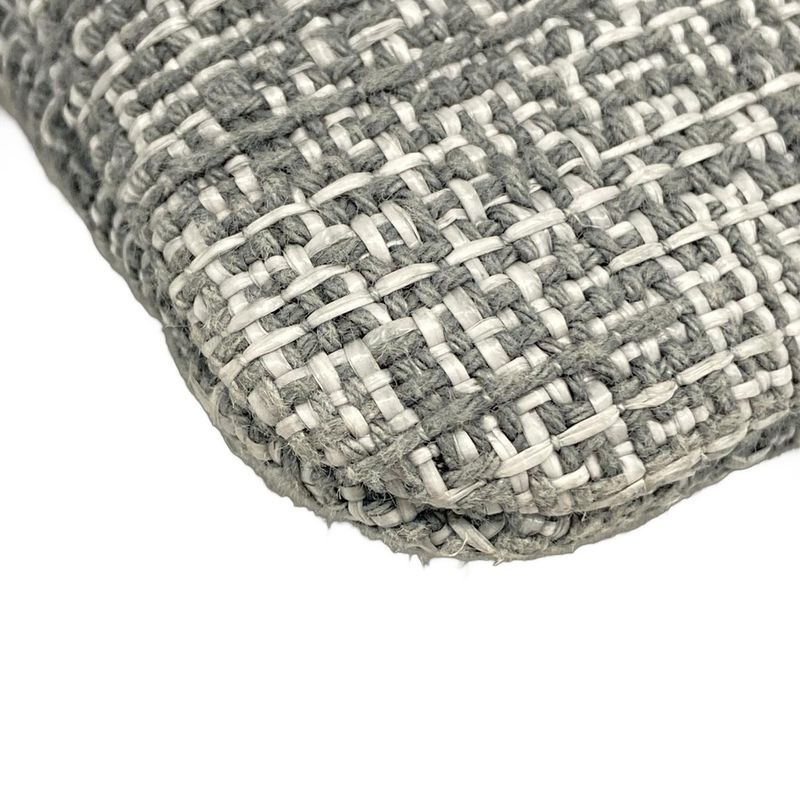 Chanel Clutch Bag Deauville Line Gray X White X Dark Gray Tweed