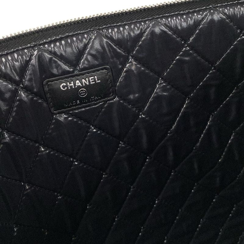 Chanel Clutch Bag Deauville Line Gray X White X Dark Gray Tweed