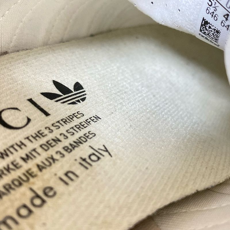 Gucci Sneakers 22.5 Women's Gazelle 707867 Blue X White X Multi Insole Removable